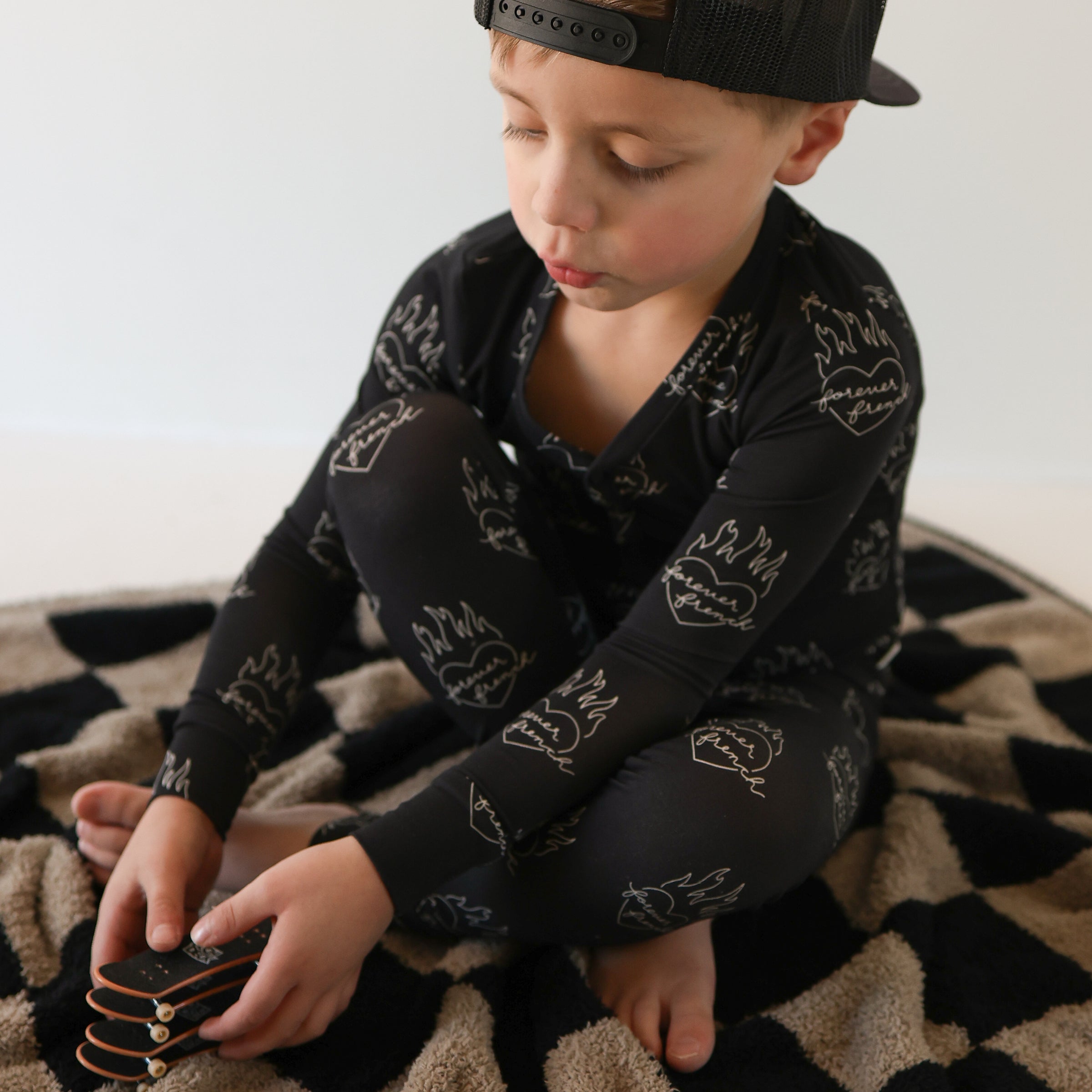 Bamboo Two Piece Pajamas | Flaming Hearts