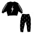 Lightning bolt | black oversized sweat set