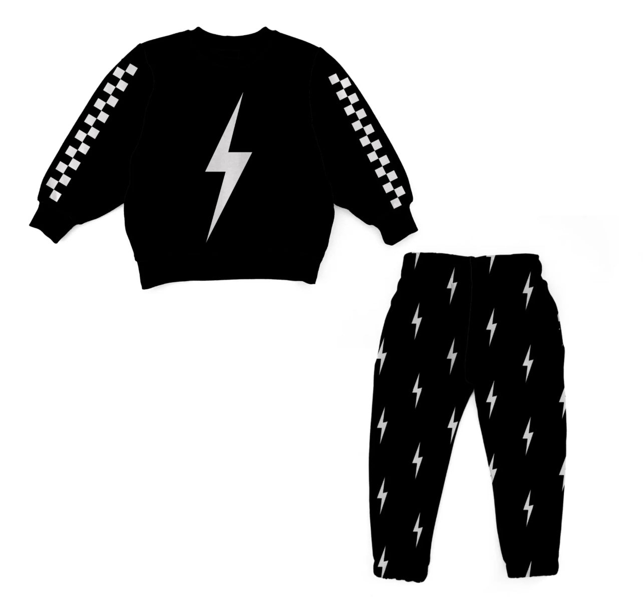 Lightning bolt | black oversized sweat set