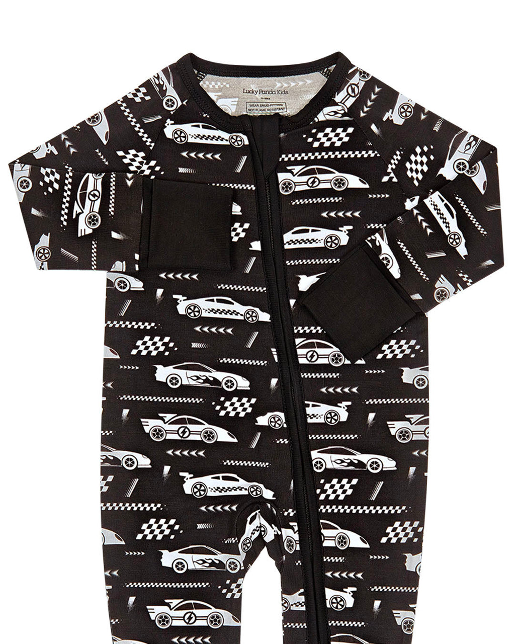 Bamboo Zip Romper | Race Cars