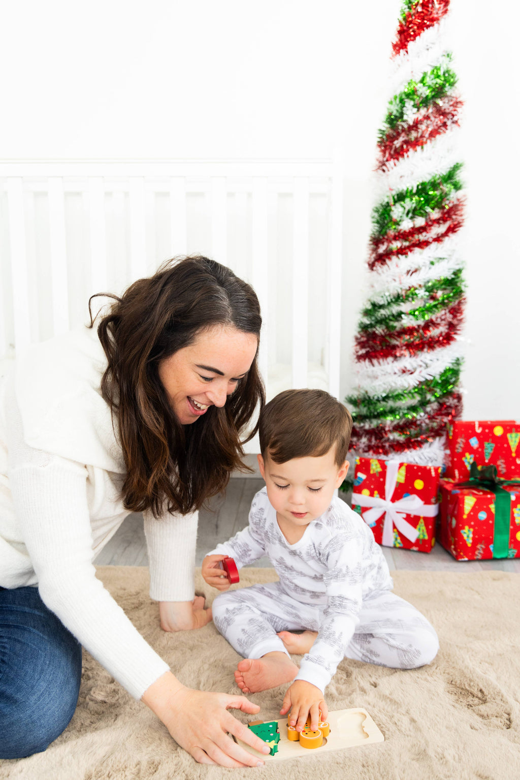 Wooden Christmas Holiday Puzzle, Montessori Learning Toy