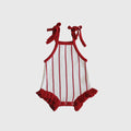 Knit Ruffle Romper | Picnic Pinstripe