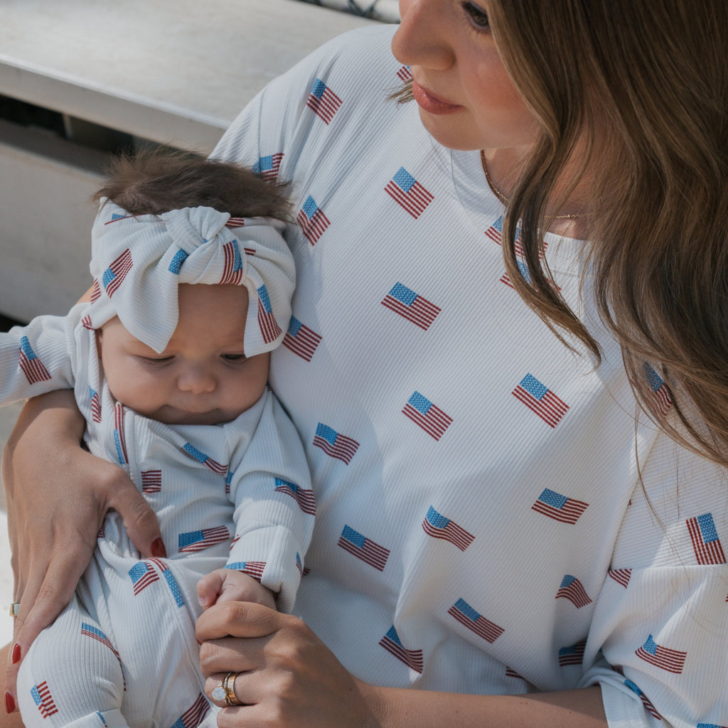 Women's Bamboo Short Set | Americana Ribbed